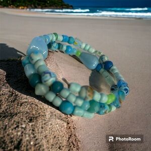 Genuine Turquoise spiral wrap bracelet